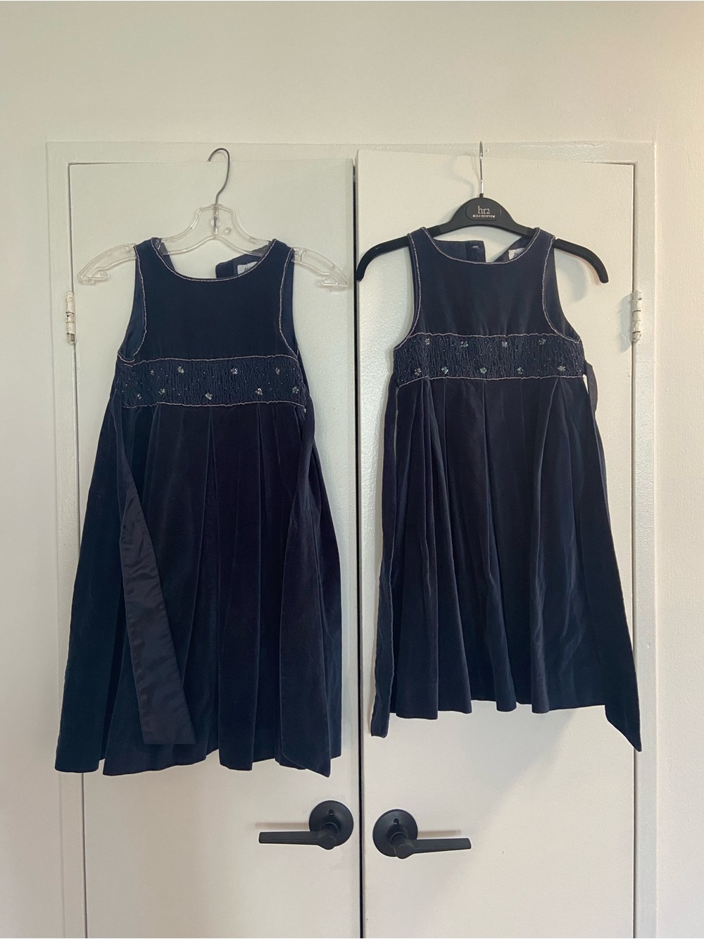 Jacadi Girls Navy Velvet Dresses